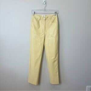 Aritzia Wilfred Melina Faux Leather Pants Yellow